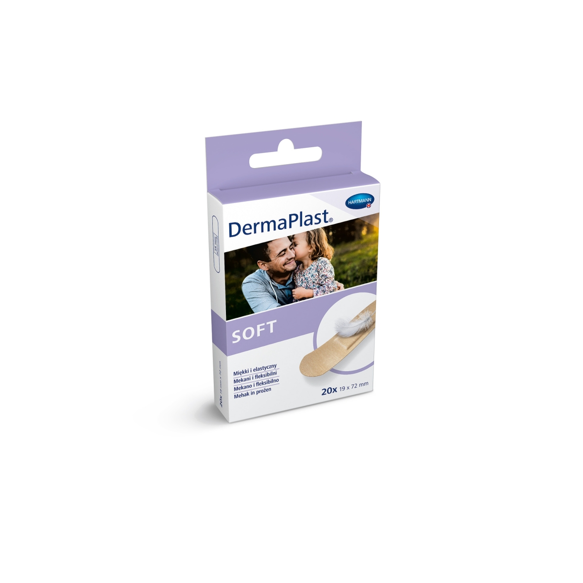 DERMAPLAST Soft plāksteri (19 x 72 mm), 20 gab - Produkta attēls