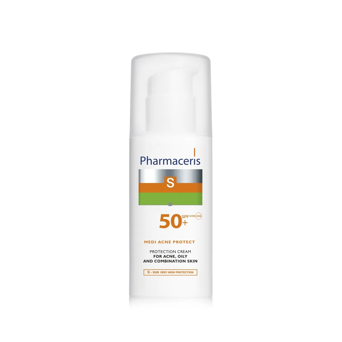 PHARMACERIS S. Medi Acne Protect sejas aizsargkrēms taukainai ādai SPF50+, 50 ml - Produkta attēls 1