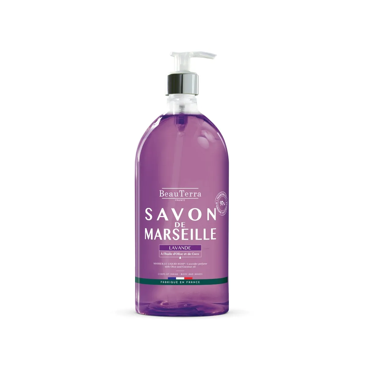 BEAUTERRA lavandas Marseļas šķidrās ziepes, 1 l - Produkta attēls