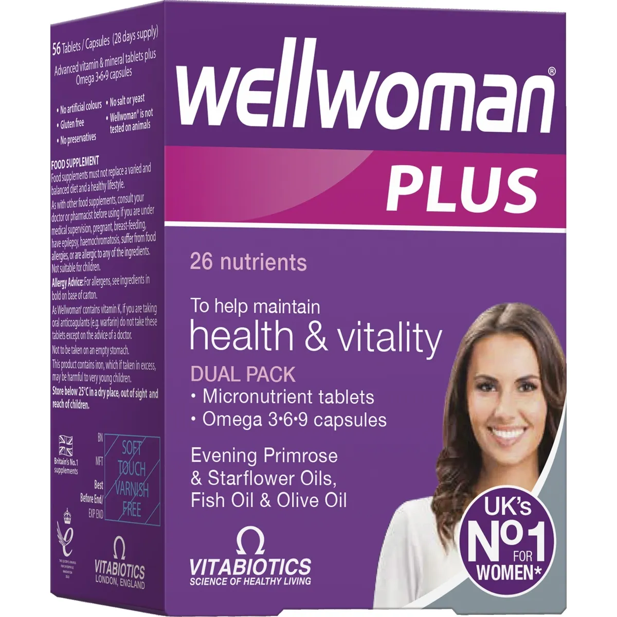 Wellwoman® Plus Omega 3-6-9, 28 tabletes un 28 kapsulas - Produkta attēls