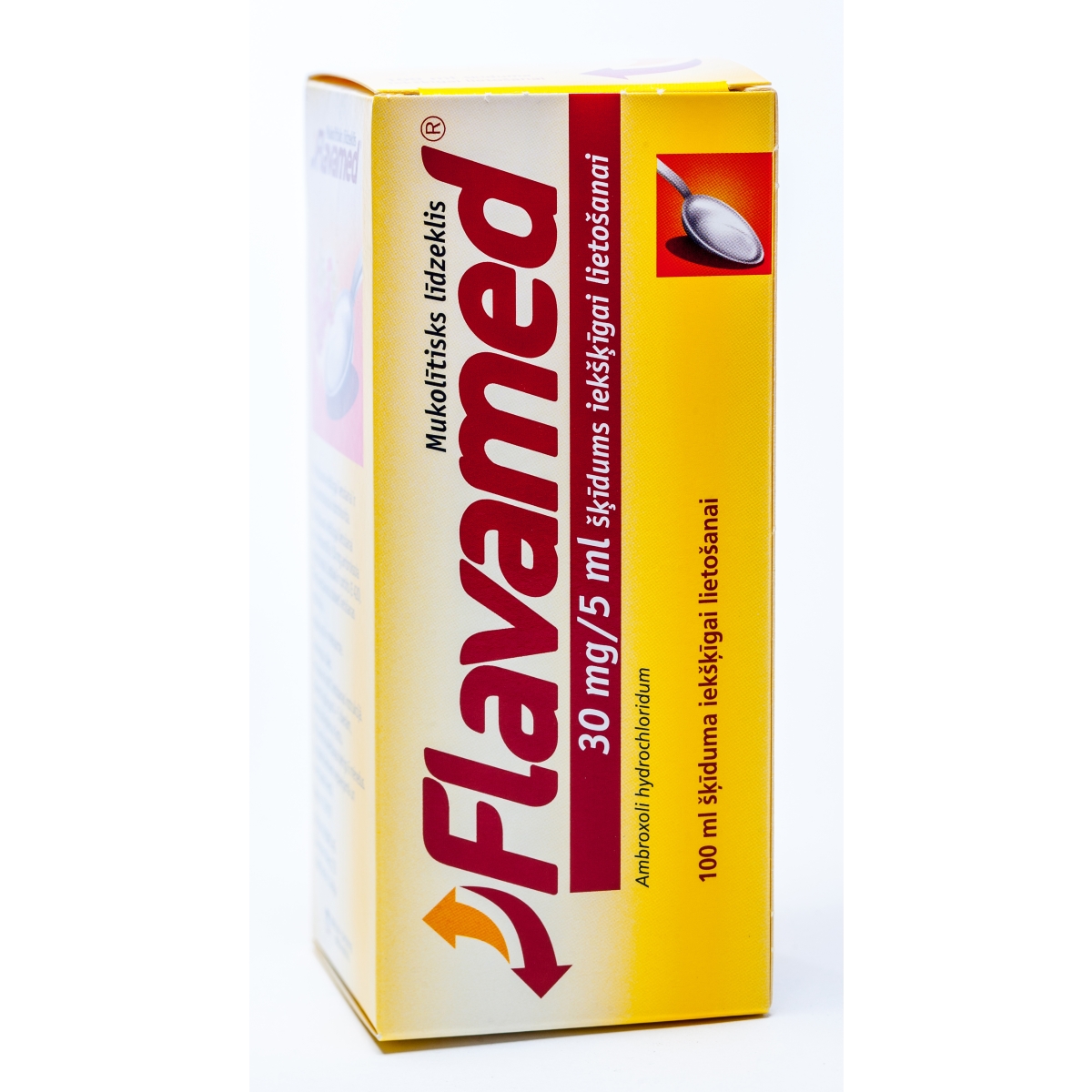 FLAVAMED 30 mg/ 5 ml sīrups, 100 ml - Produkta attēls