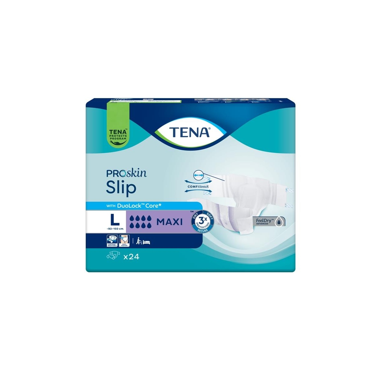 TENA Slip Maxi autiņbikses, L izmērs (92–150cm), 24 gab. - Produkta attēls