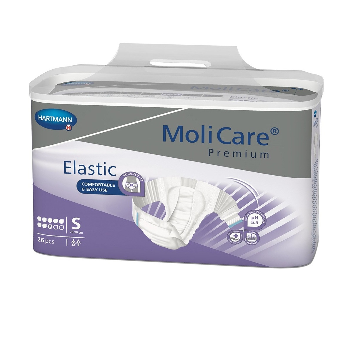 MOLICARE Premium Elastic autiņbikses (S izmērs, 8 piles), 26 gab - Produkta attēls