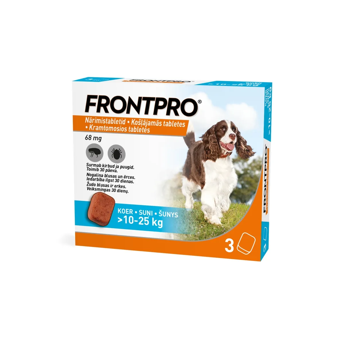 FRONTPRO 68mg košļājamās tabletes suņiem >10-25kg N3 - Produkta attēls