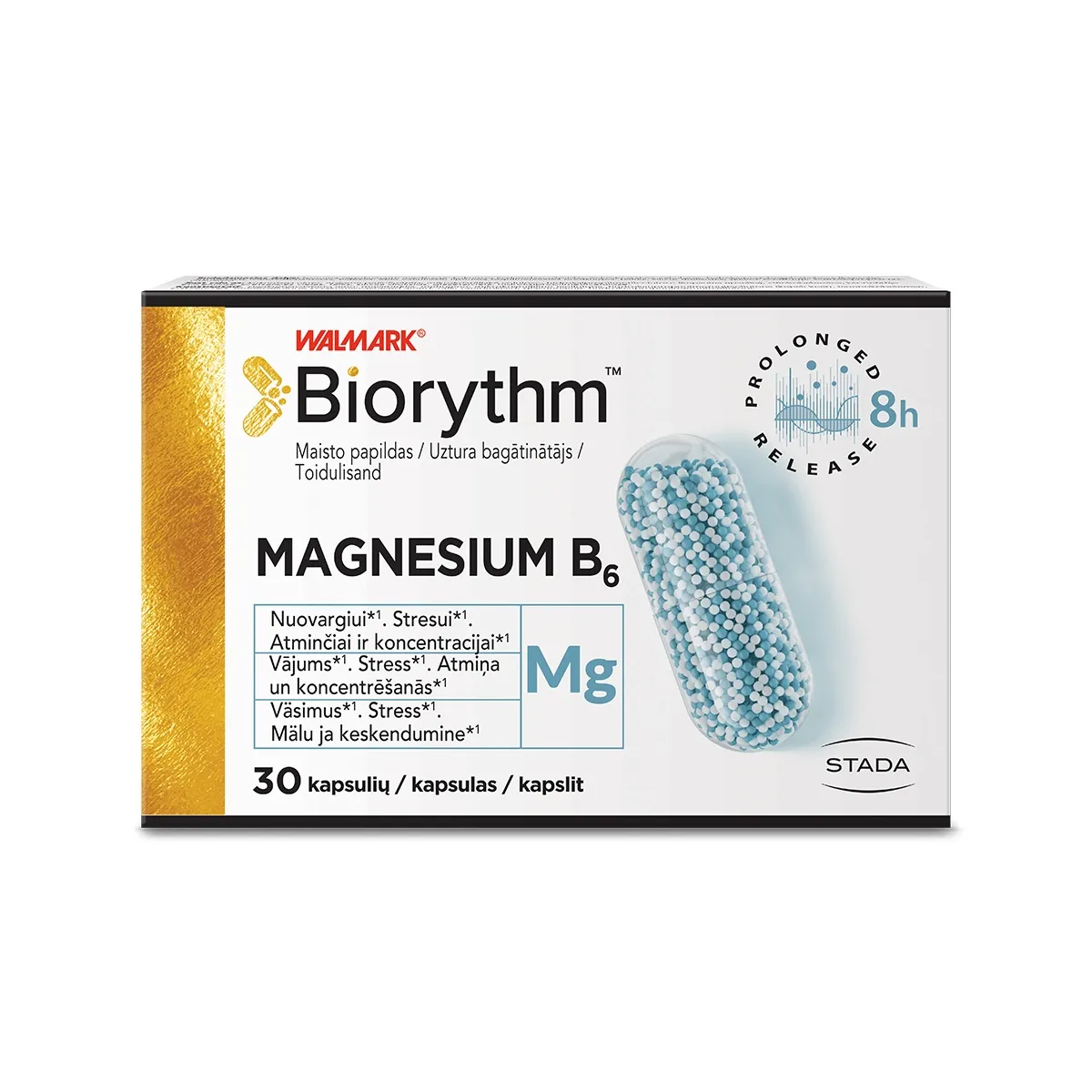 WALMARK Biorythm Magne B6 (magnijs) kapsulas, 30 gab. - Produkta attēls