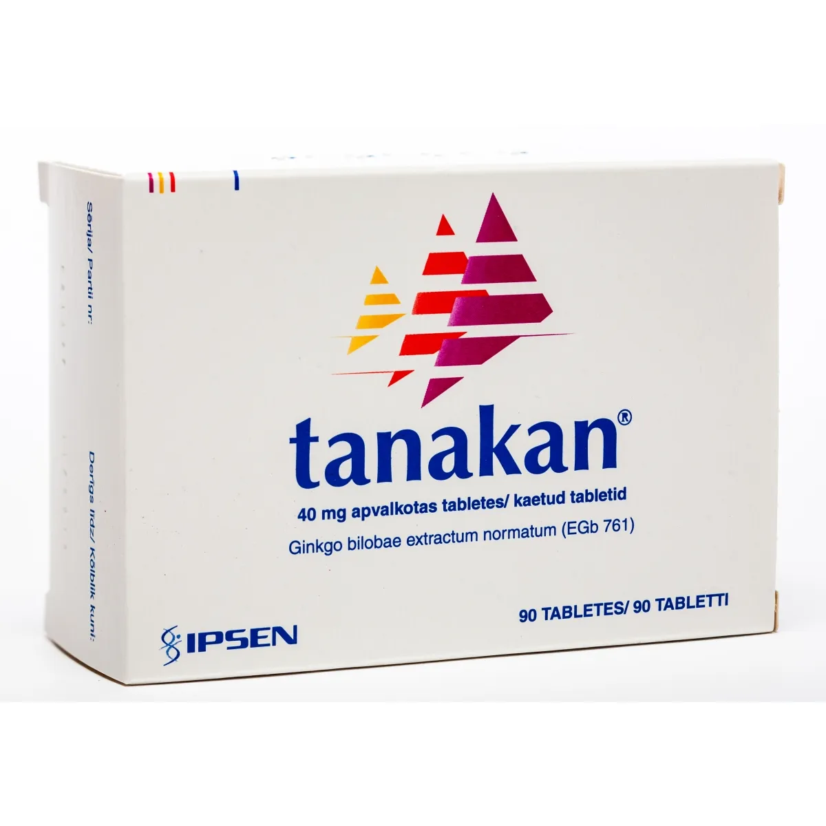 TANAKAN 40MG APVALKOTĀS TABLETES N90 - Produkta attēls
