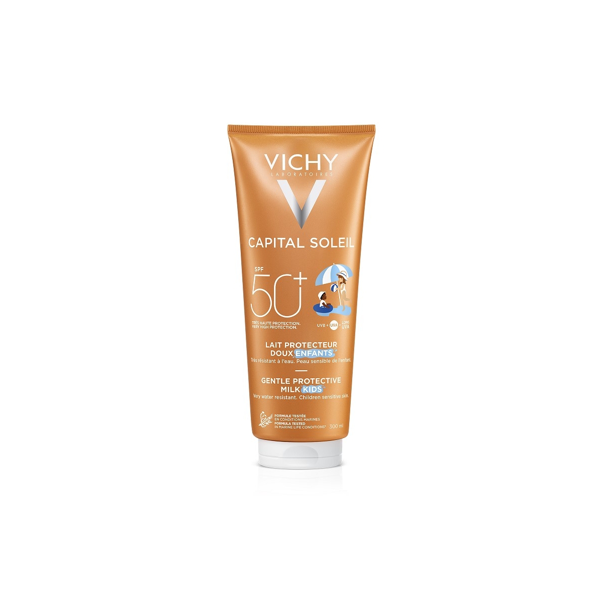 VICHY CAPITAL SOLEIL Aizsargājošs losjons bērniem SPF 50+, 300 ml - Produkta attēls