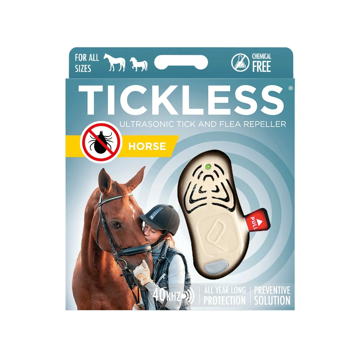 Tickless Horse ultraskaņas repelenta ierīce, bēša - Produkta attēls