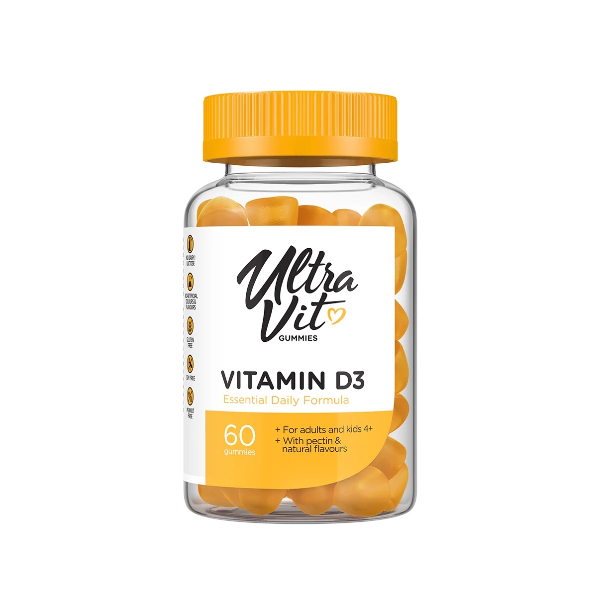 ULTRAVIT Gummies Vitamin D3 košļājamās pastilas, 60 gab. - Produkta attēls