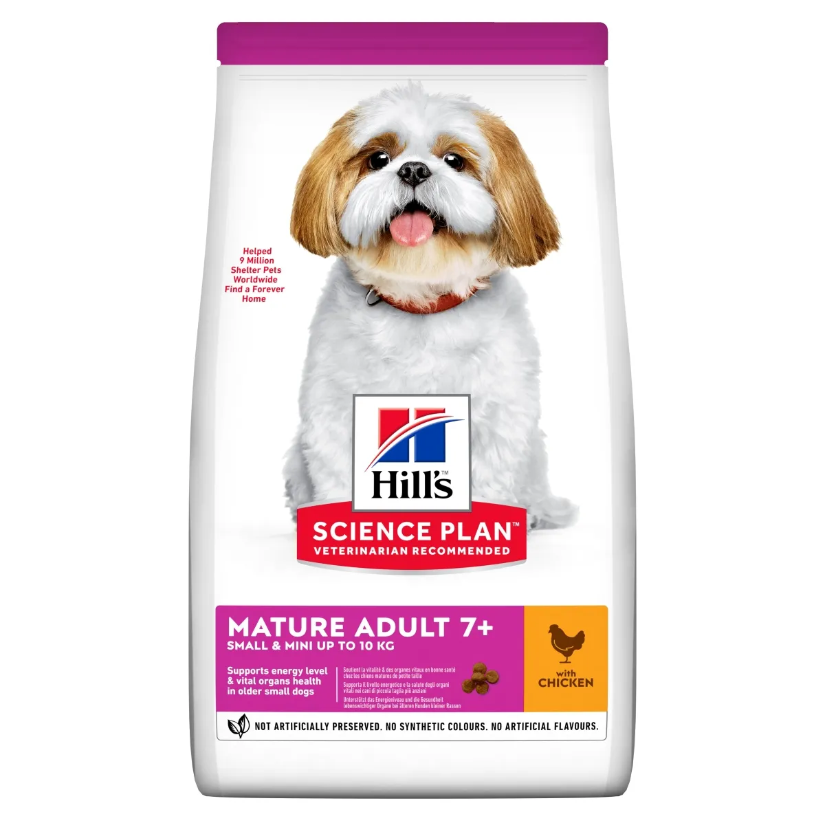 Hills suņu sausā barība Mature 7+ mazām šķirnēm vista 1,5kg - Produkta attēls