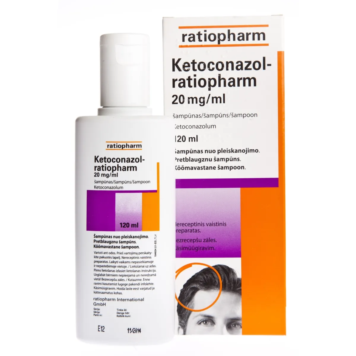 KETOCONAZOL-RPH 20 MG/ML ŠAMPŪNS 120ML - Produkta attēls