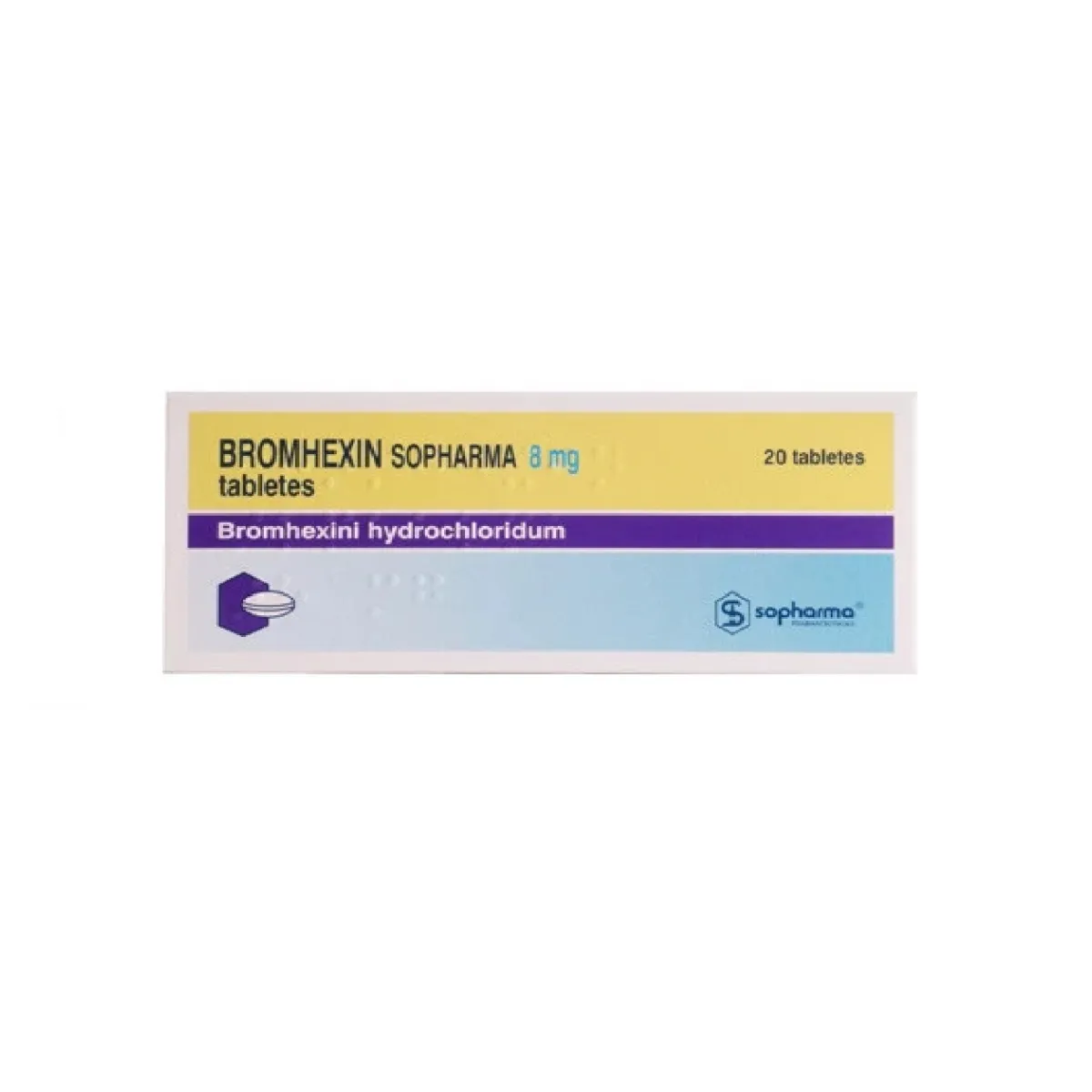 BROMHEXIN SOPHARMA TBL 8MG N20 - Produkta attēls