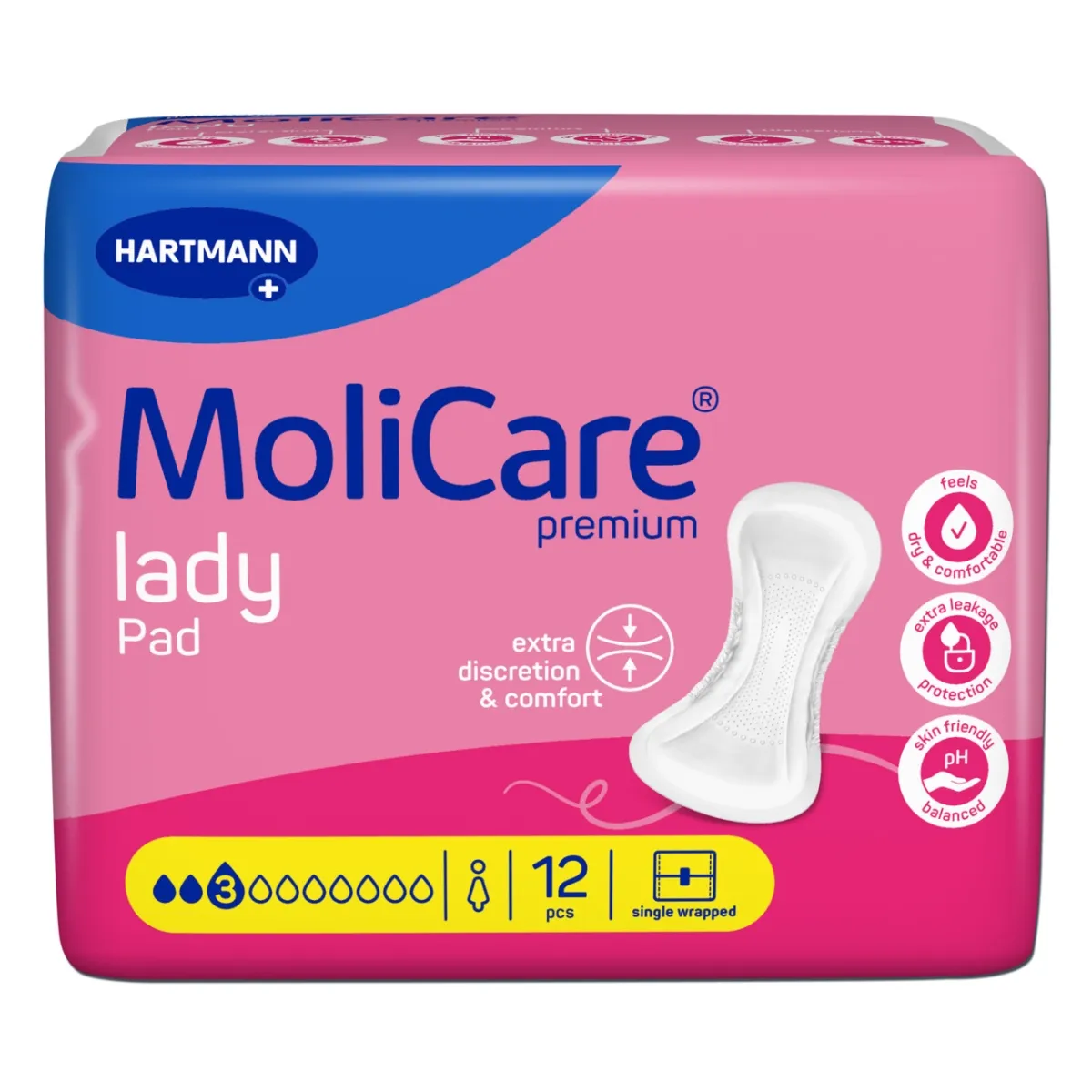 MOLICARE Prem Lady Pad ieliktņi (3 piles), 12 gab - Produkta attēls