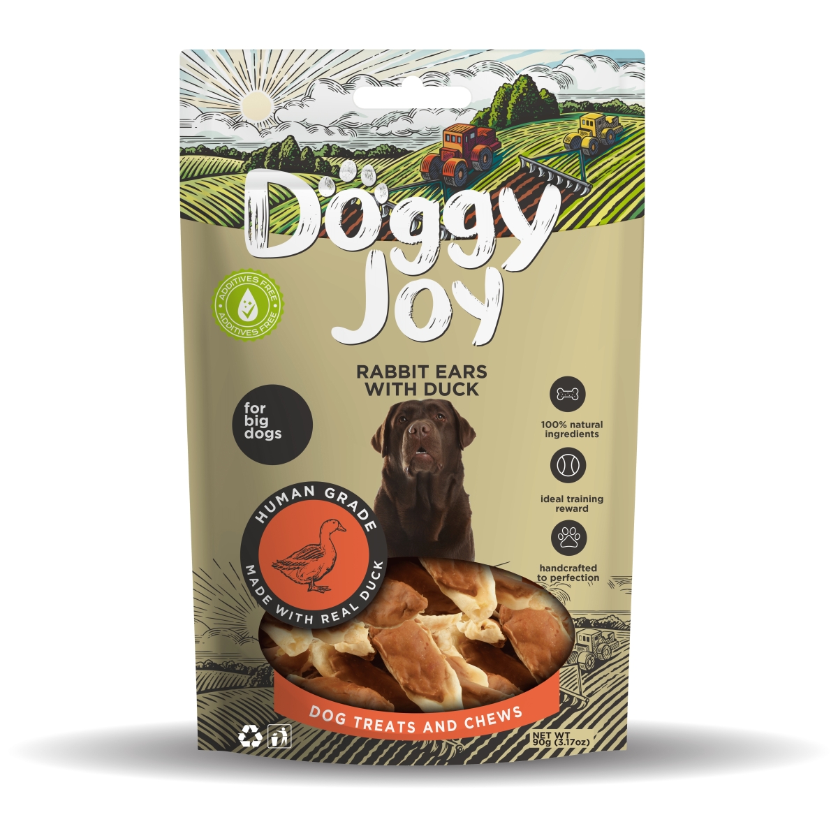 DOGGY JOY TRUŠU AUSIS AR PĪLI SUŅIEM 90G - Produkta attēls