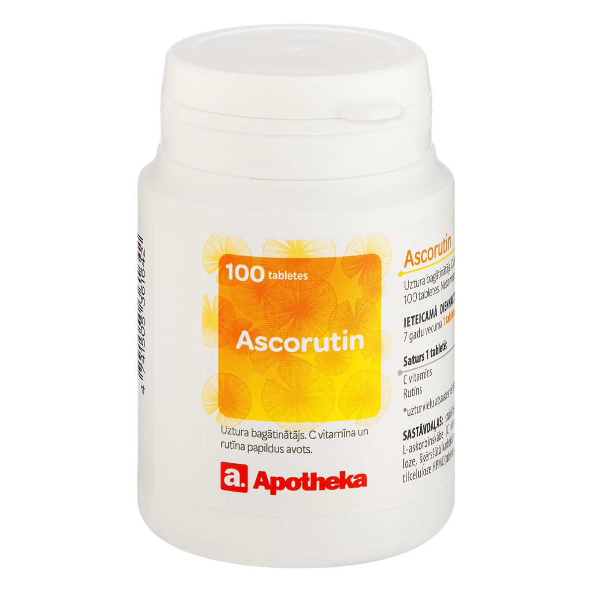 APOTHEKA Ascorutin 100 mg tabletes, 100 gab. - Produkta attēls