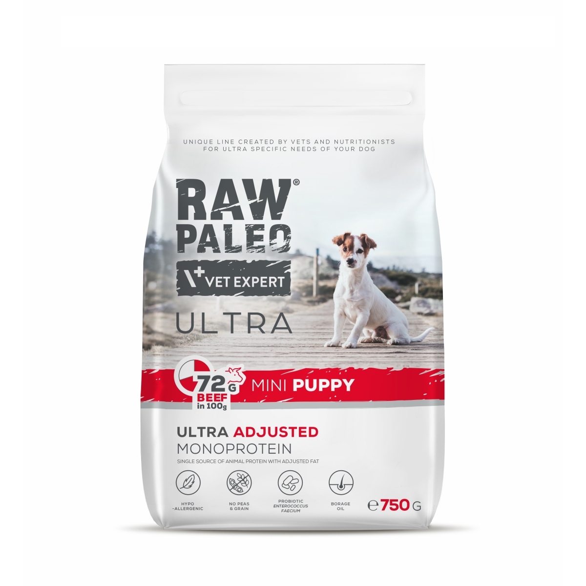 RAW PALEO ULTRA KUCĒNU SAUSĀ B MINI LIELLOPS 750G - Produkta attēls