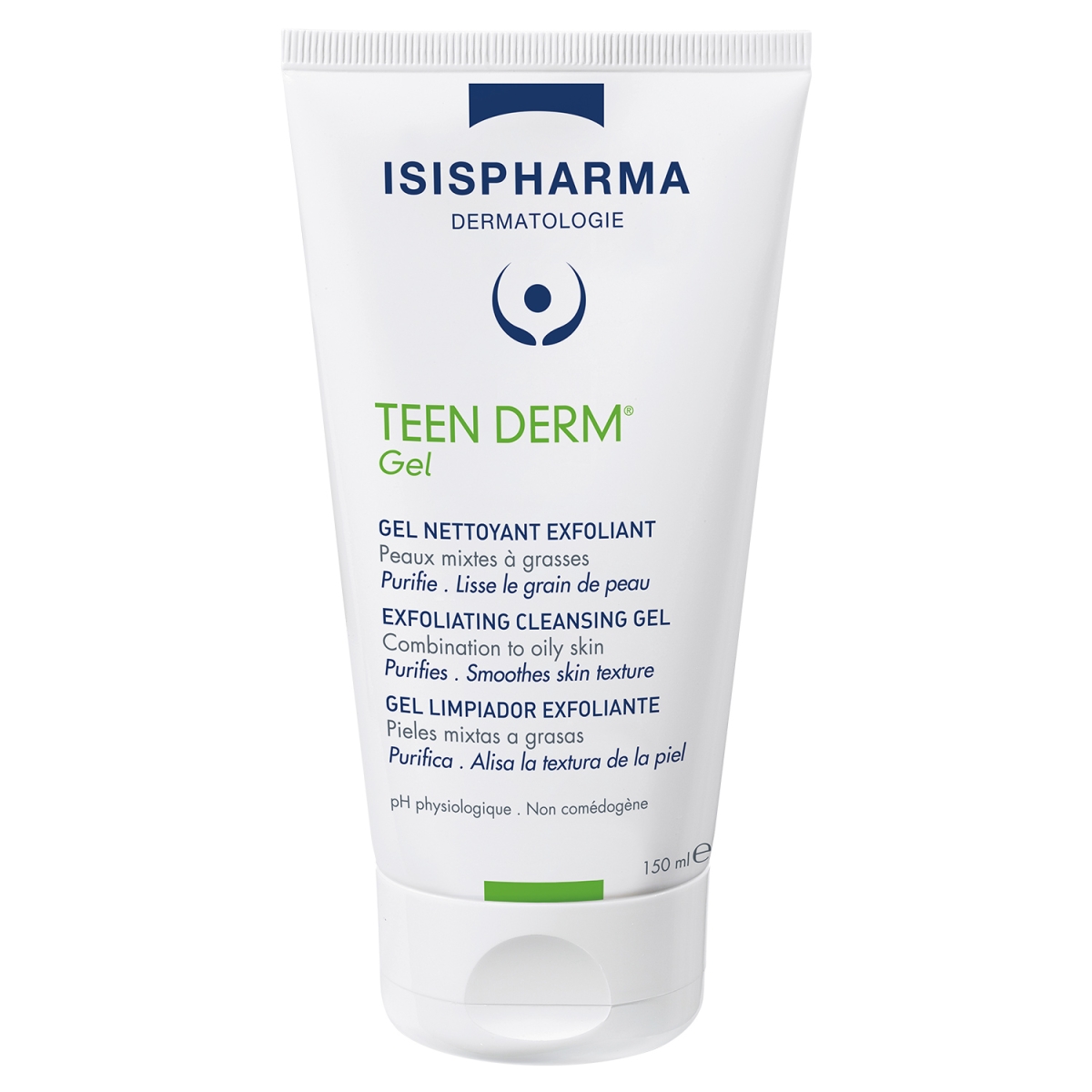 ISISPHARMA Teen Derm Gel eksfoliējošs attīrošs gels aknes ādai, 150 ml - Produkta attēls