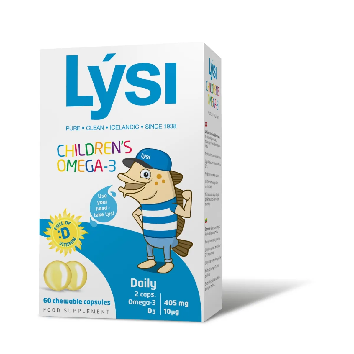 LYSI children Omega-3 zivju eļļa ģimenei, augļu garša, 60 gab - Produkta attēls