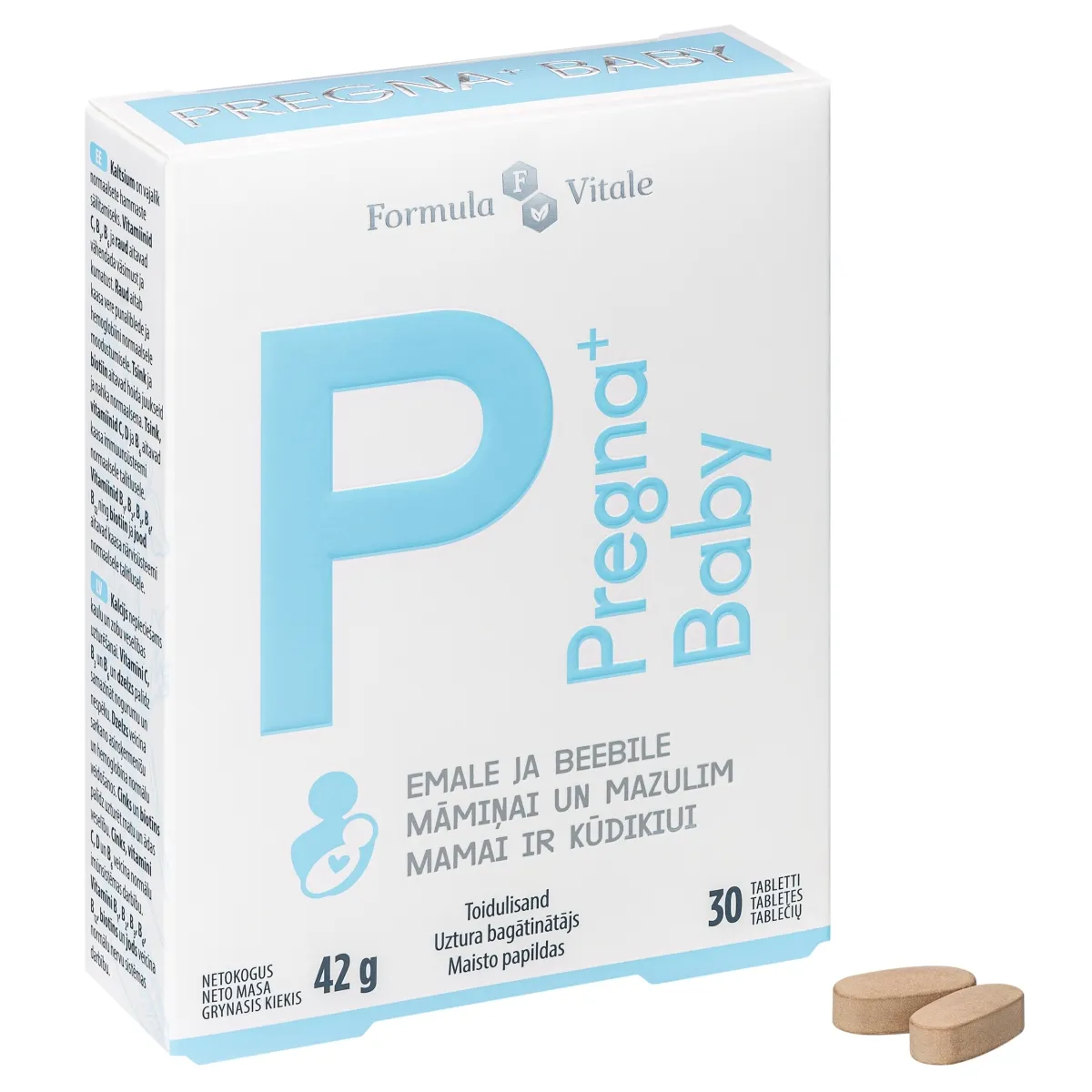 FORMULA VITALE Pregna+ Baby tabletes, 30 gab. - Produkta attēls
