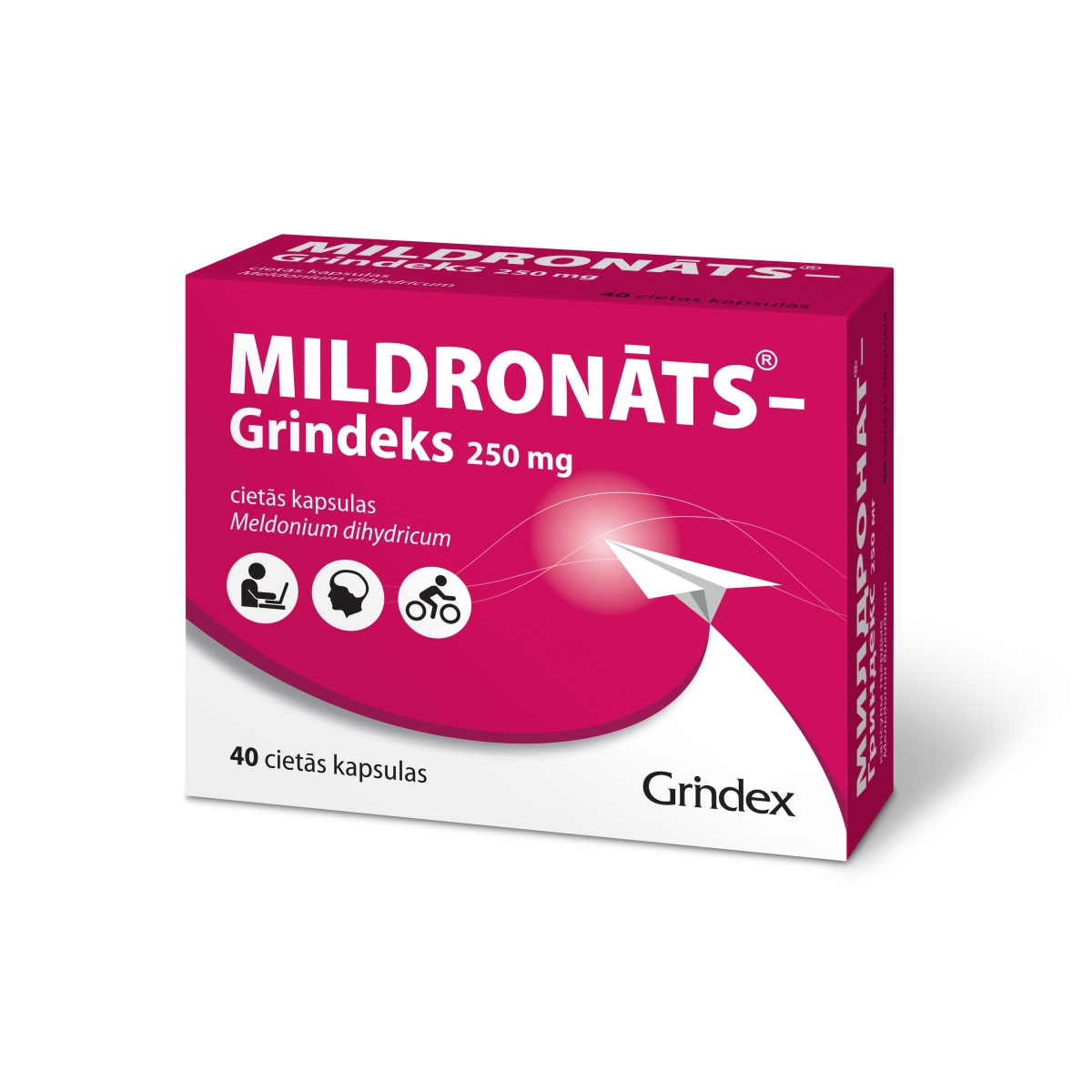 MILDRONĀTS GRINDEKS 250 mg cietās kapsulas, 40 gab. - Produkta attēls