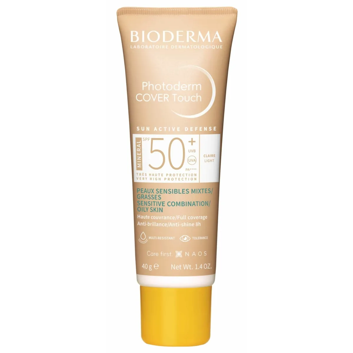 BIODERMA Photoderm Cover touch SPF50+ gaiši tonēts, 40g - Produkta attēls
