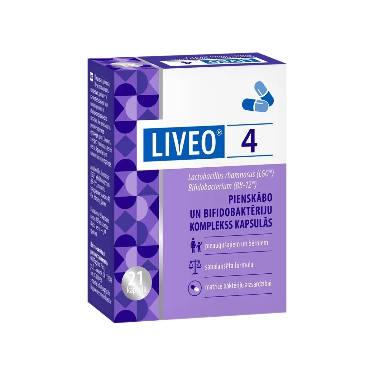 LIVEO 4 kapsulas, 21 gab. - Produkta attēls
