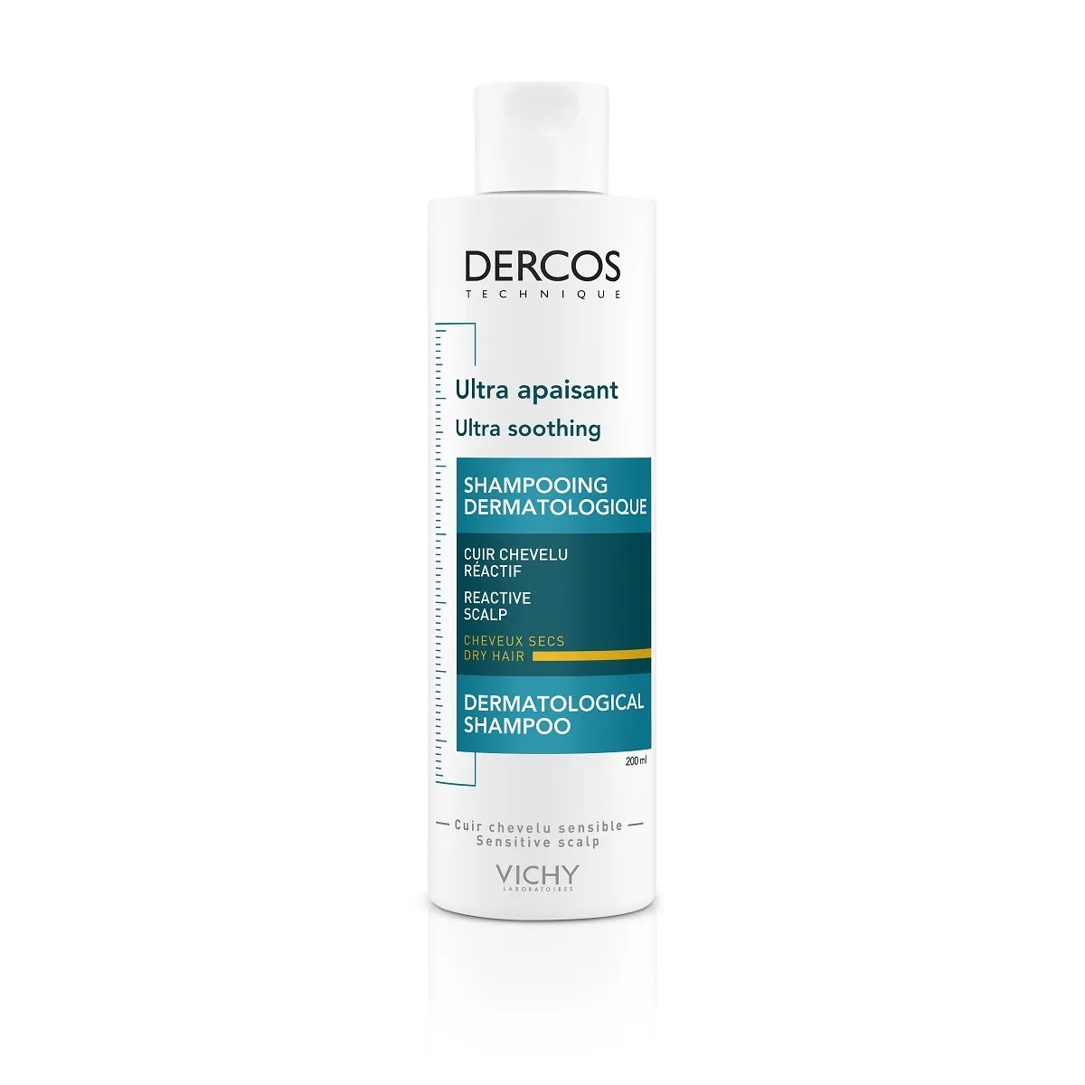 VICHY DERCOS Ultra-nomierinošs šampūns sausiem matiem, 200 ml - Produkta attēls