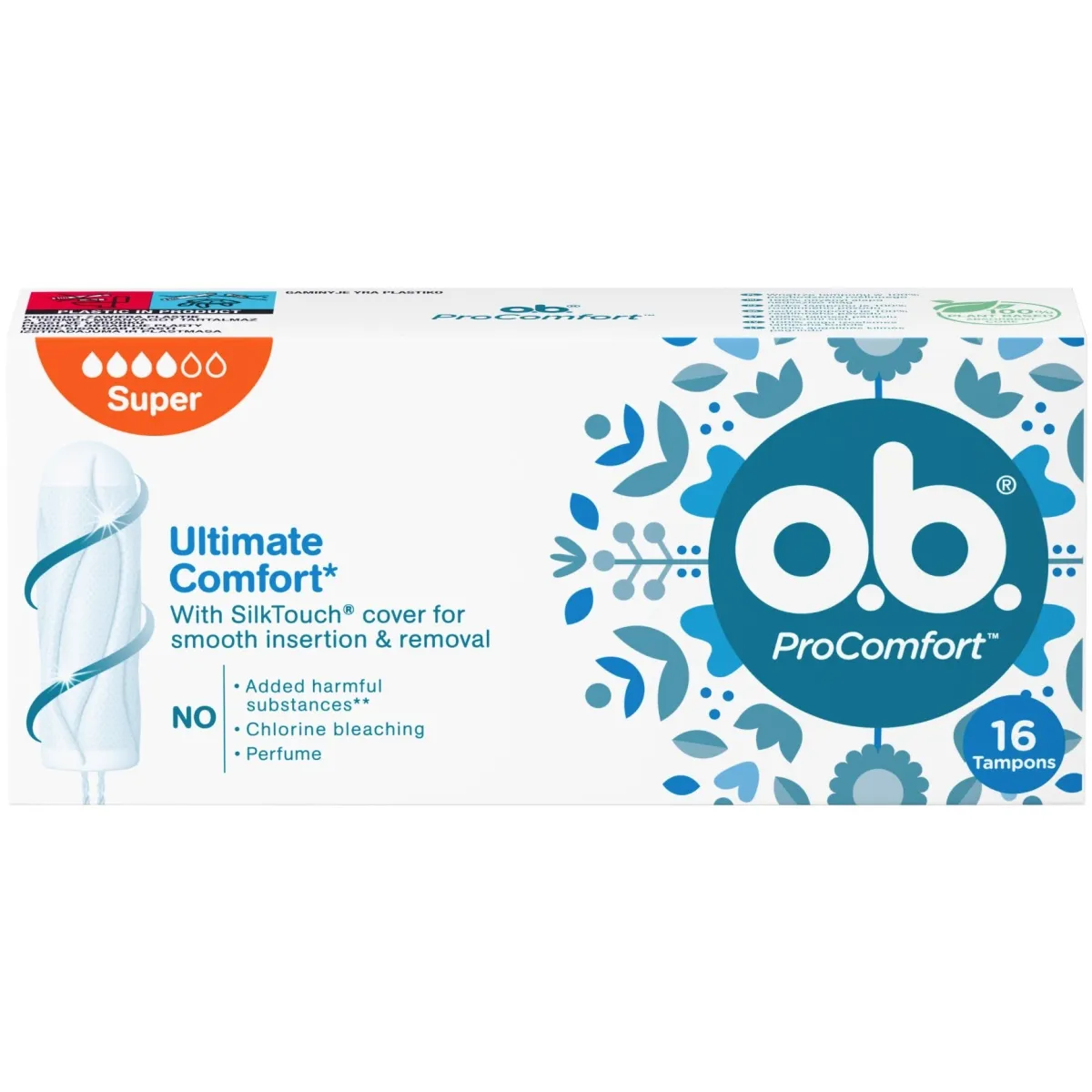 O.B. Procomfort Super tamponi, 16 gab - Produkta attēls