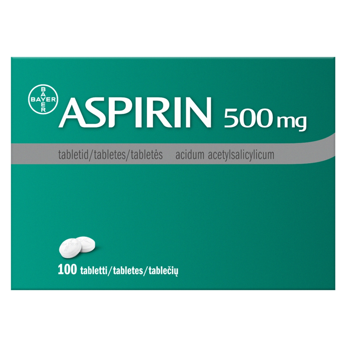 ASPIRIN 500 mg tabletes, 100 gab. - Produkta attēls