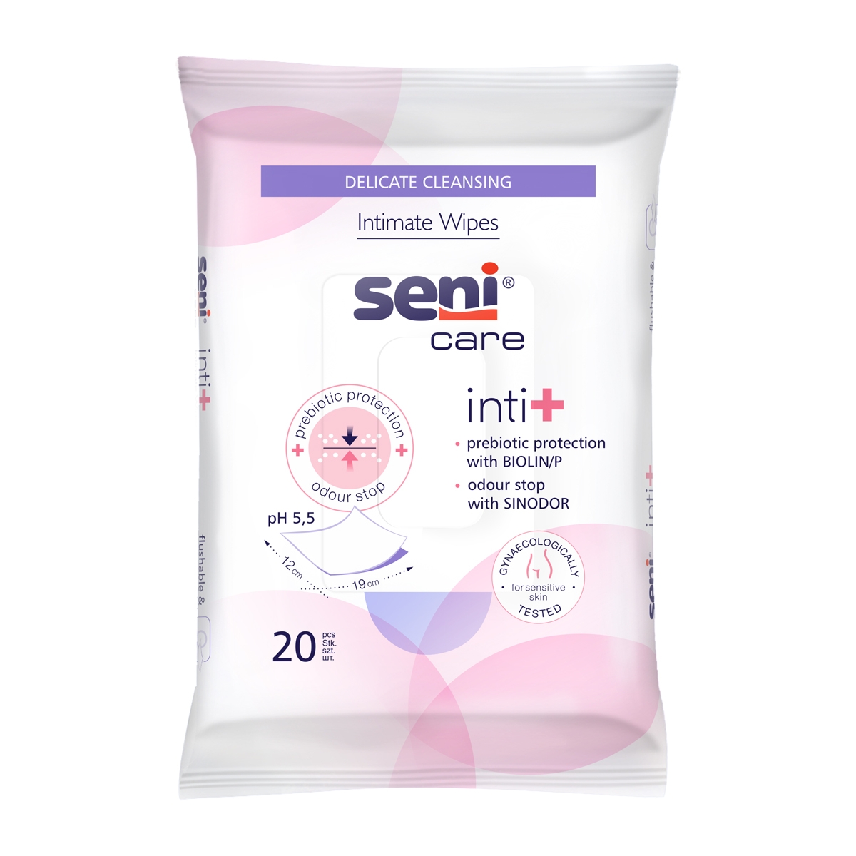 SENI INTI+ mitrās salvetes intīmai higiēnai, 20 gab. - Produkta attēls