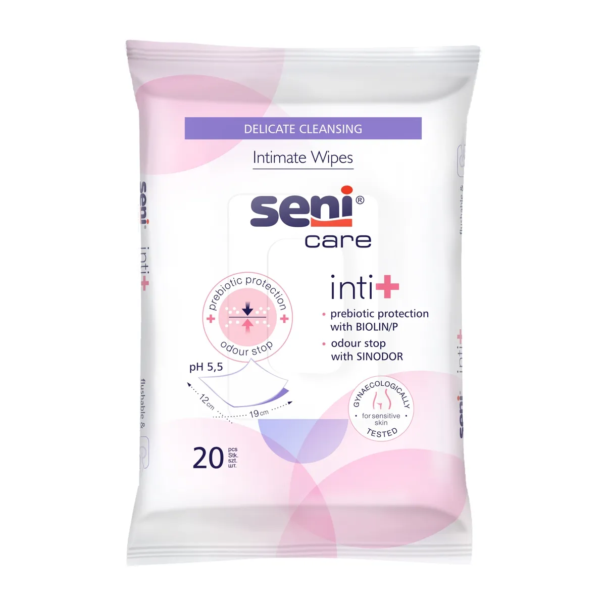 SENI INTI+ mitrās salvetes intīmai higiēnai, 20 gab. - Produkta attēls