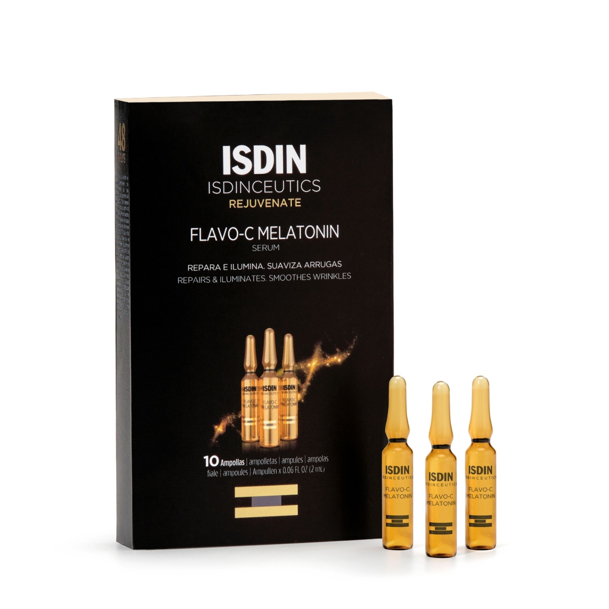 ISDIN Flavo-C nakts ampulas ar melatonīnu, 10 gab - Produkta attēls