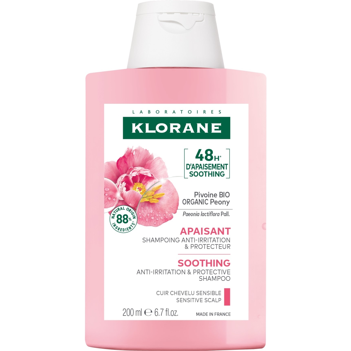 KLORANE šampūns ar peonijām, 200 ml - Produkta attēls