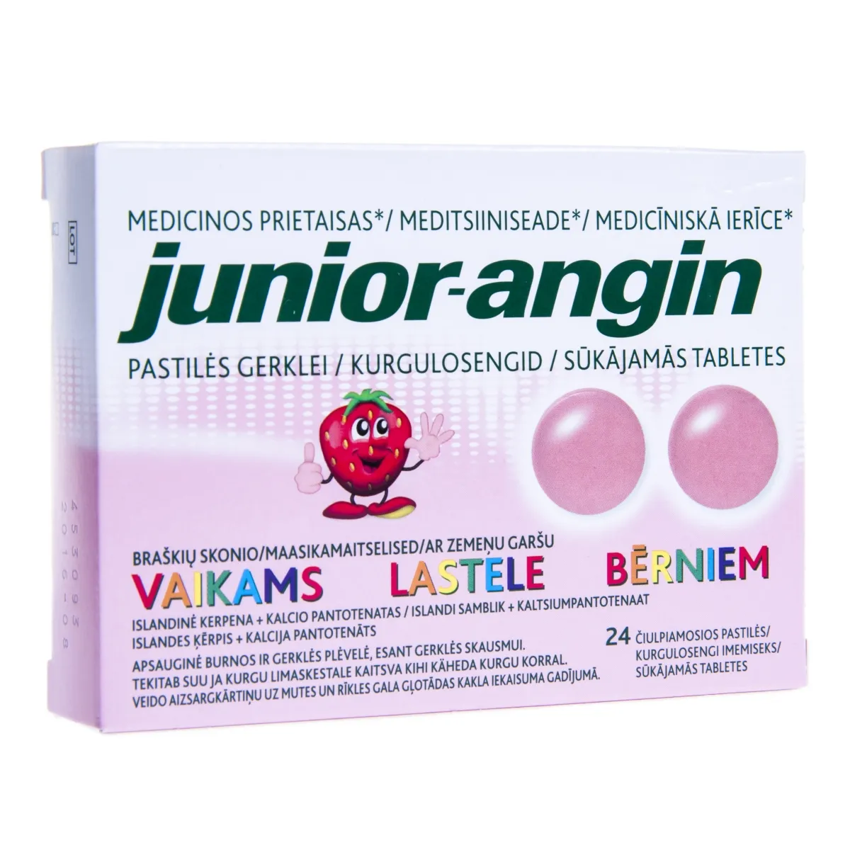 JUNIOR-ANGIN sūkājamās tabletes, 24 gab. - Produkta attēls