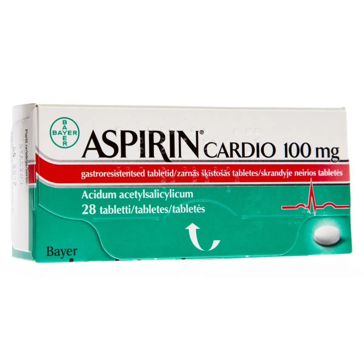 ASPIRIN Cardio 100 mg tabletes, 28 gab. - Produkta attēls