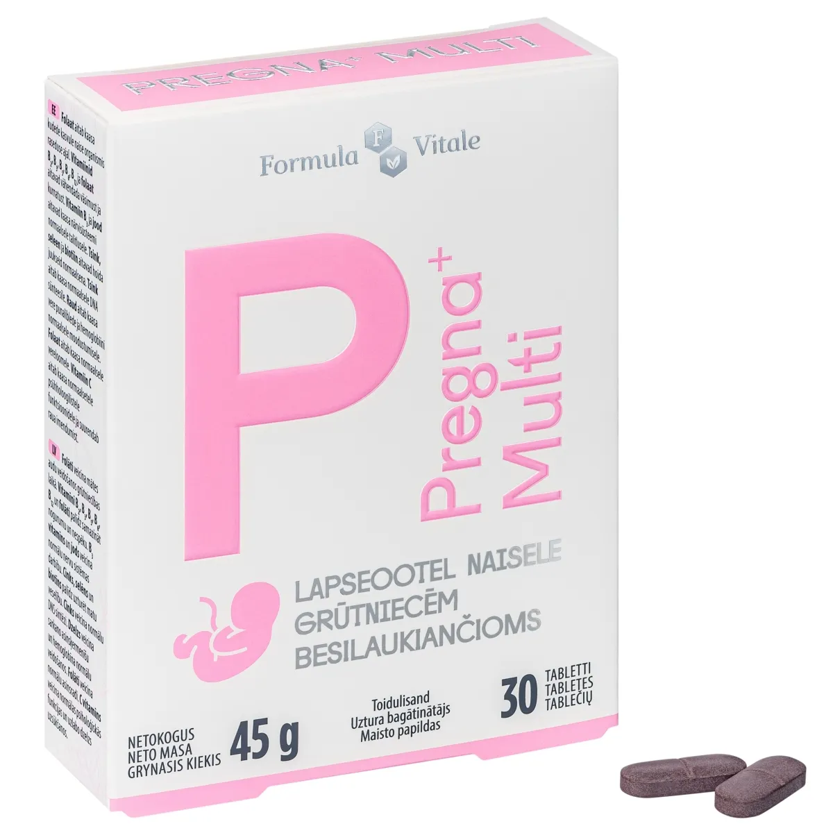 FORMULA VITALE Pregna+ Multi tabletes, 30 gab. - Produkta attēls