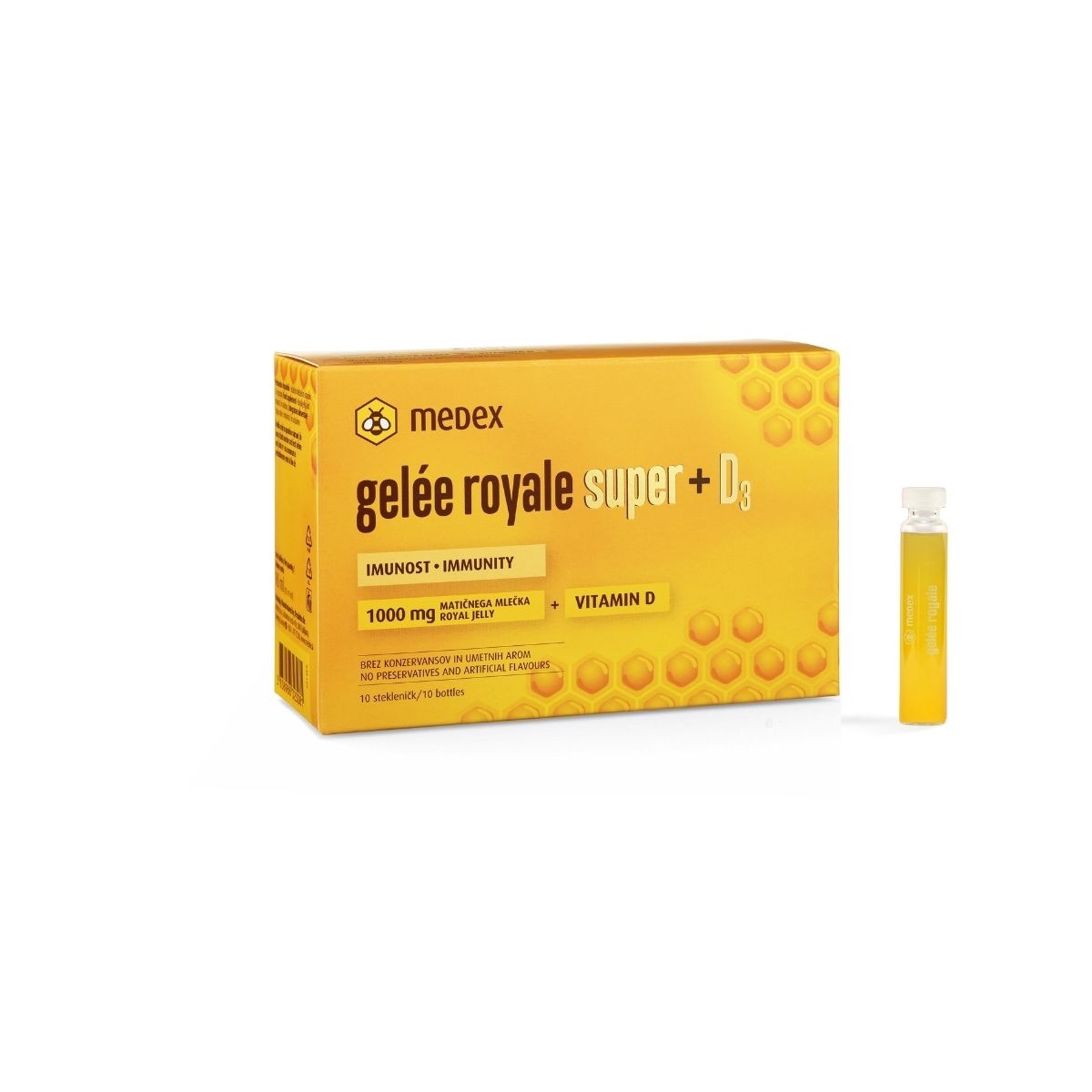 MEDEX Gelee Royale Super + D3 9 ml ampulas, 16 gab - Produkta attēls