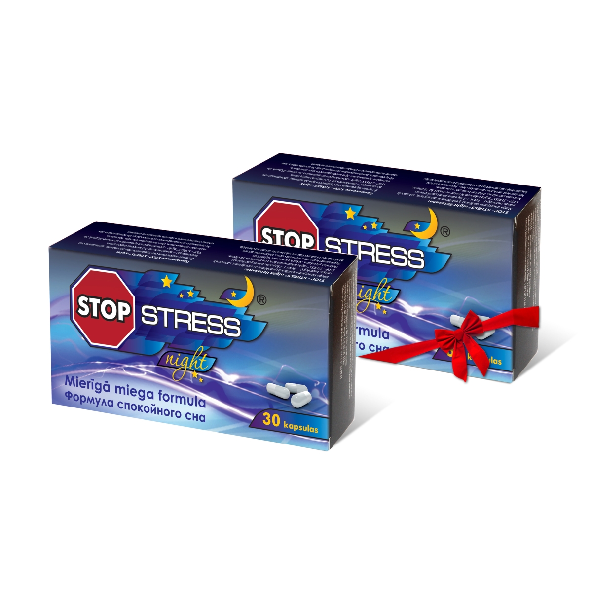 STOP-STRESS Night kapsulas (1+1), 30 gab - Produkta attēls