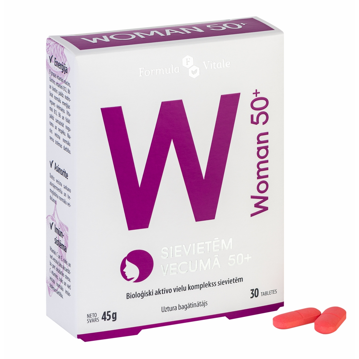 FORMULA VITALE Woman 50+ tabletes, 30 gab. - Produkta attēls