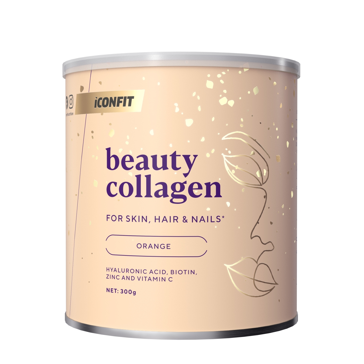 ICONFIT Beauty Collagen (ar apelsīnu garšu) pulveris, 300 g. - Produkta attēls