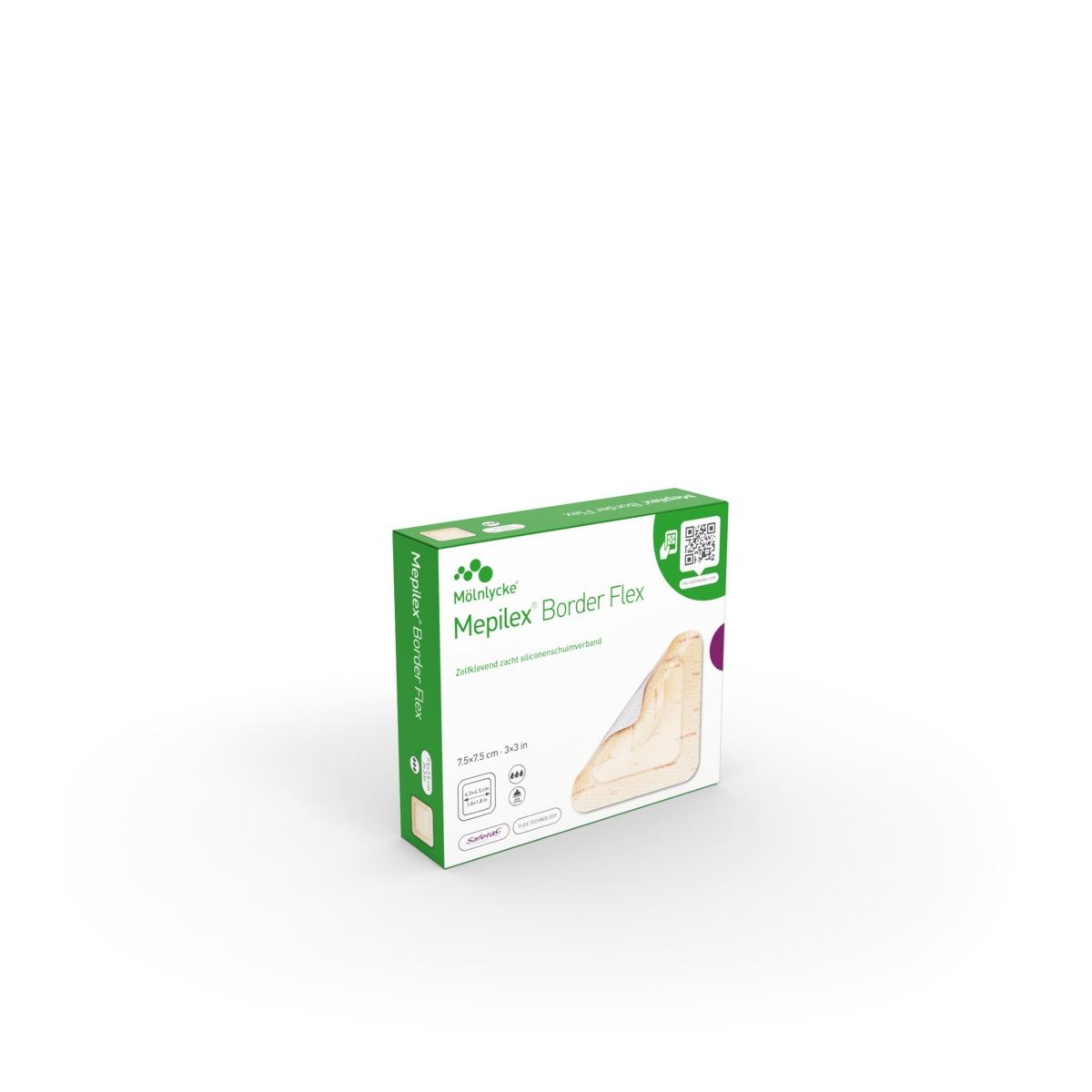 MEPILEX Border Flex 7,5 x 7,5 cm, sterils pārsējs, 5 gab. - Produkta attēls