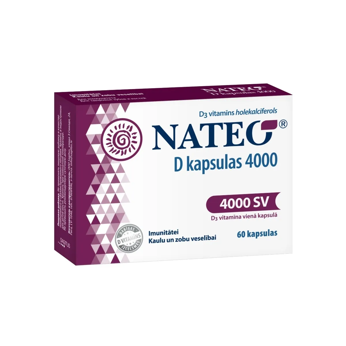 NATEO D 4000 kapsulas, 60 gab. - Produkta attēls 1