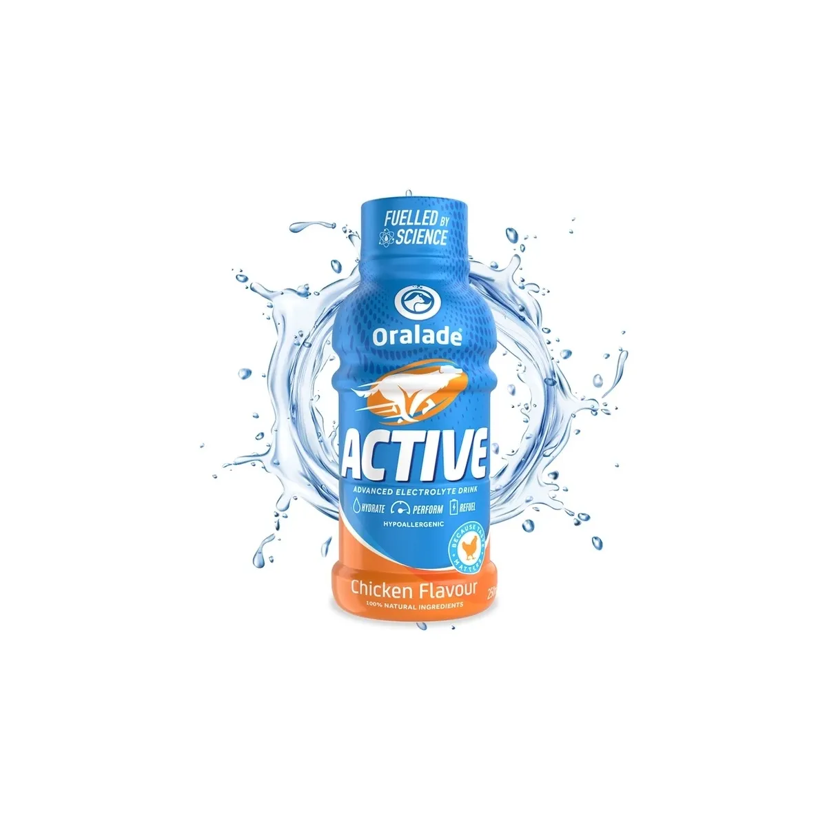 ORALADE ACTIVE 250ML AR VISTAS GARŠU SUŅIEM - Produkta attēls