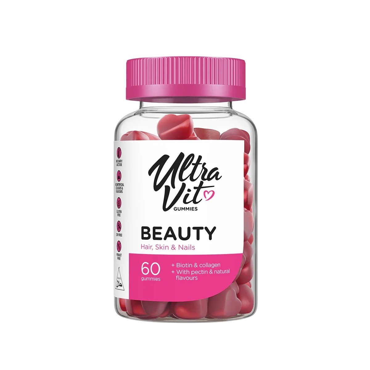 ULTRAVIT Gummies Beauty košļājamās pastilas, 60 gab. - Produkta attēls