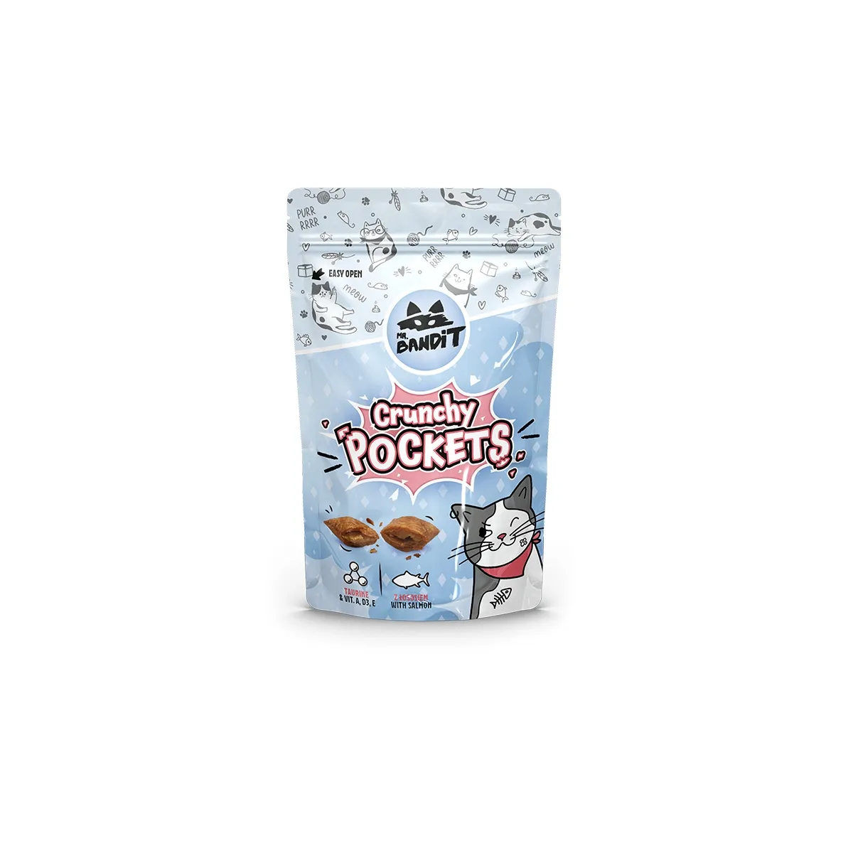 MR.BANDIT CAT KRAUKŠĶĪGI CEPUMI AR LAŠA PILDĪJUMU 40G - Produkta attēls