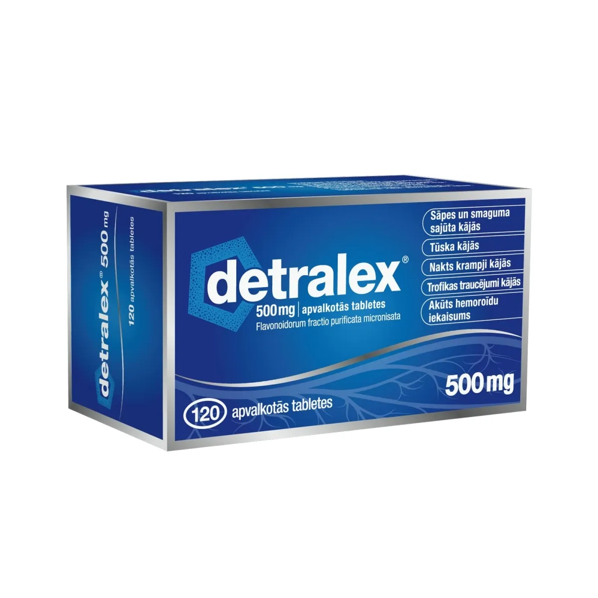 DETRALEX 500 mg tabletes, 120 gab. - Produkta attēls