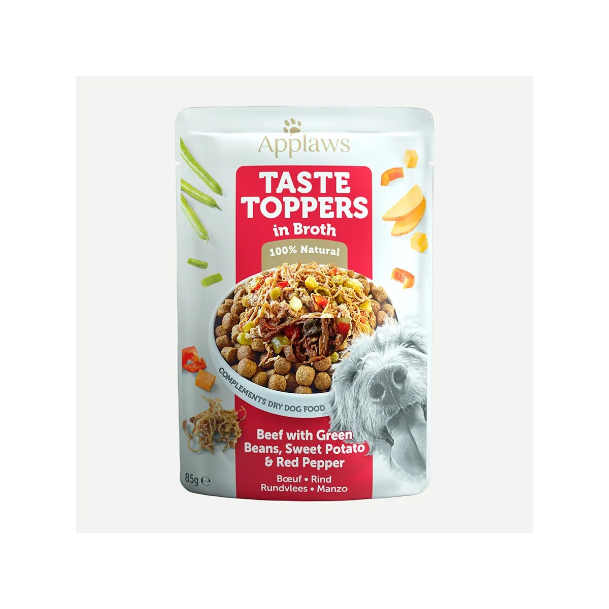 Applaws suņu mitrā barība paciņā liellops/dārzeņi buljonā 156g - Produkta attēls