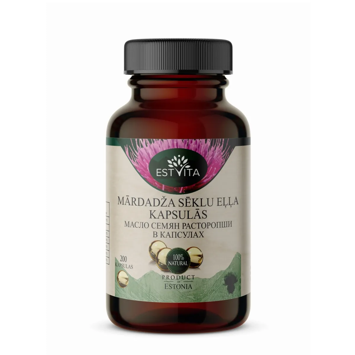 Mārdadžu sēklu eļļa 300 mg, 200 kapsulas - Produkta attēls