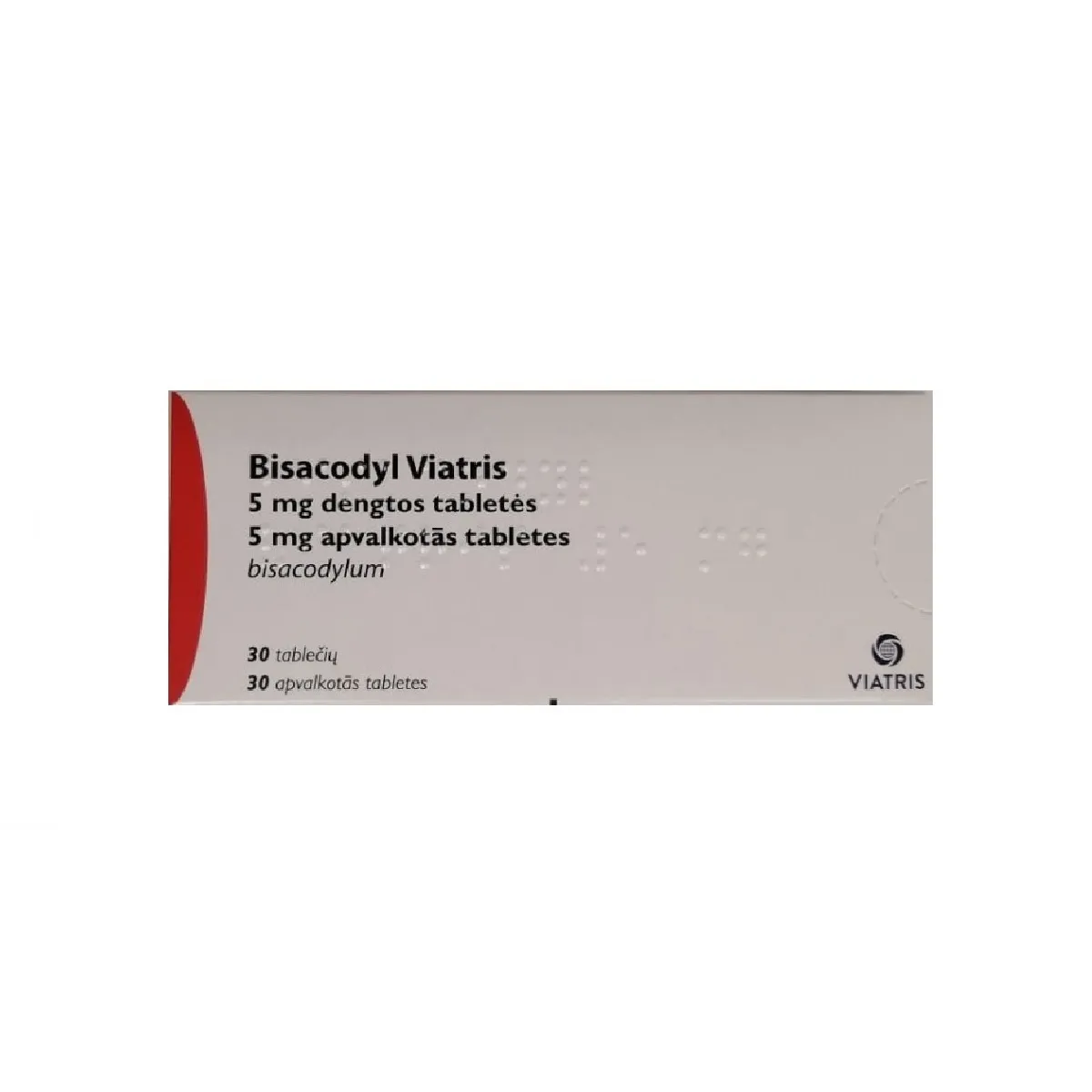 BISACODYL VIATRIS 5MG N30 - Produkta attēls
