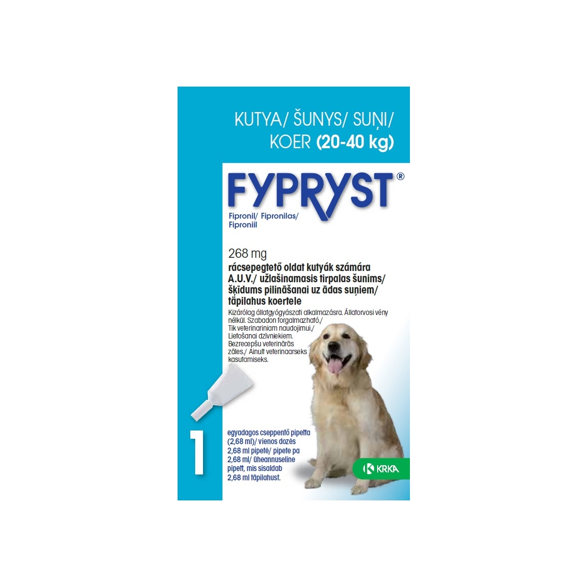 FYPRYST 268MG ŠĶĪD SUŅIEM (20-40KG) N1 - Produkta attēls